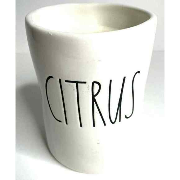 Rae Dunn Candle Citrus 7 oz DW Home Magenta Inc classic white with black text - Picture 1 of 7